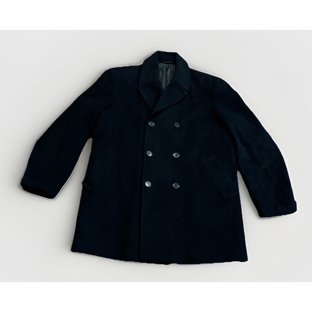 Vintage Polo Ralph Lauren Pea Coat Double Breasted Jacket 42L USN Wool Naval RRL